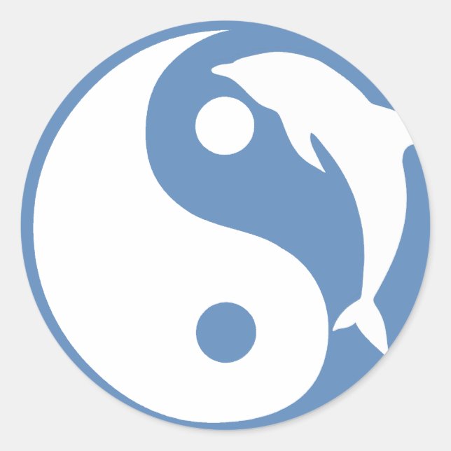 Dolphin Yin Yang Sticker (Front)