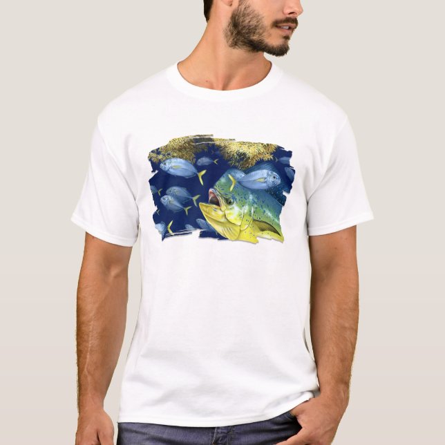 Dolphinfish (mahi mahi) Chasing Jacks T-shirt (Front)