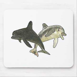 Dolphins 2 b White The MUSEUM Zazzle Gifts Mouse Mat