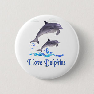 Dolphins 6 Cm Round Badge