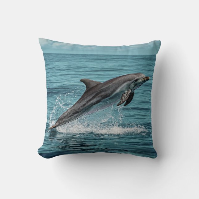 Dolphins: A Symbol of Freedom and Happiness Cushion (Front)