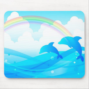 Dolphins and Rainbow Mouse Mat