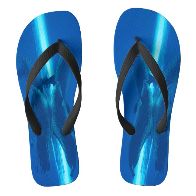 Dolphins and reflections  flip flops (Footbed)