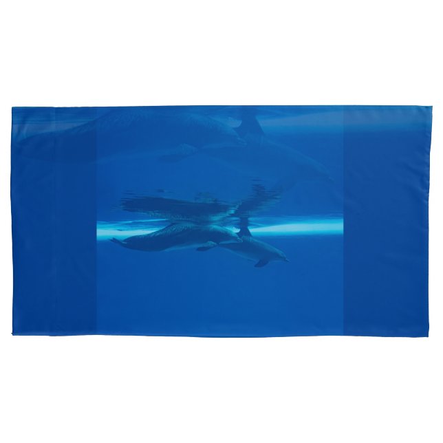 Dolphins and reflections  pillowcase (Front-Left)