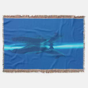 Dolphins and reflections throw blanket
