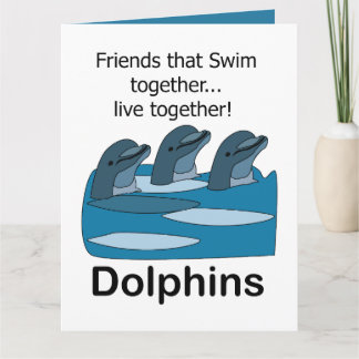 Dolphins Aquatic Marine Mammal Friendship Card