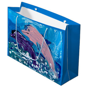 Dolphins "Art by Kids" Large Gift Bag
