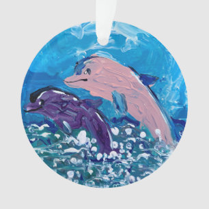 Dolphins "Art by Kids" Ornament