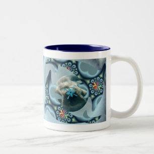 Dolphins at Dione Two-Tone Coffee Mug