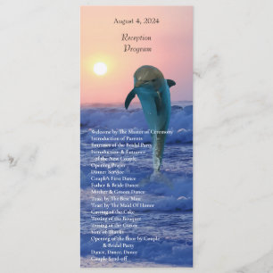 Dolphins at sunrise beach wedding program programme