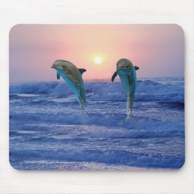Dolphins at sunrise mouse mat (Front)