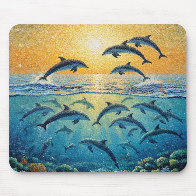 Dolphins At Sunset l Mouse Mat (Front)
