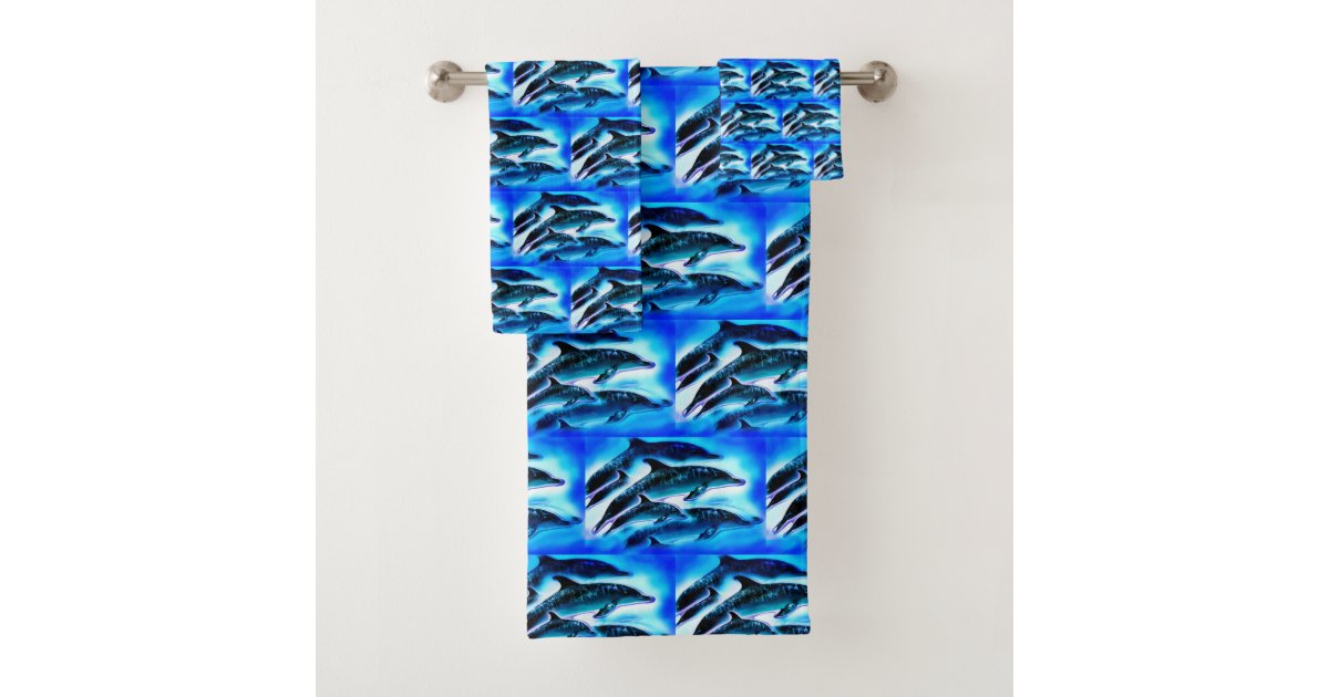 Dolphins Bath Towel Set Zazzle.co.uk