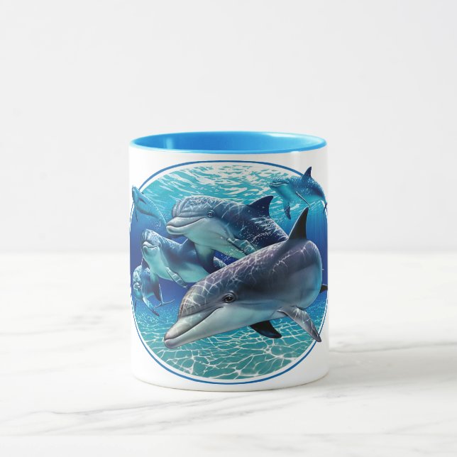 Dolphins by EKLEKTIX Mug (Center)