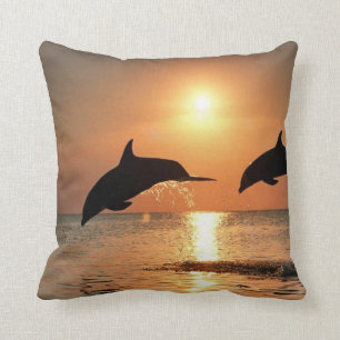Dolphins by Sunset Cushion