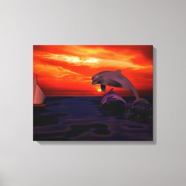 Dolphins Canvas Print (Front)