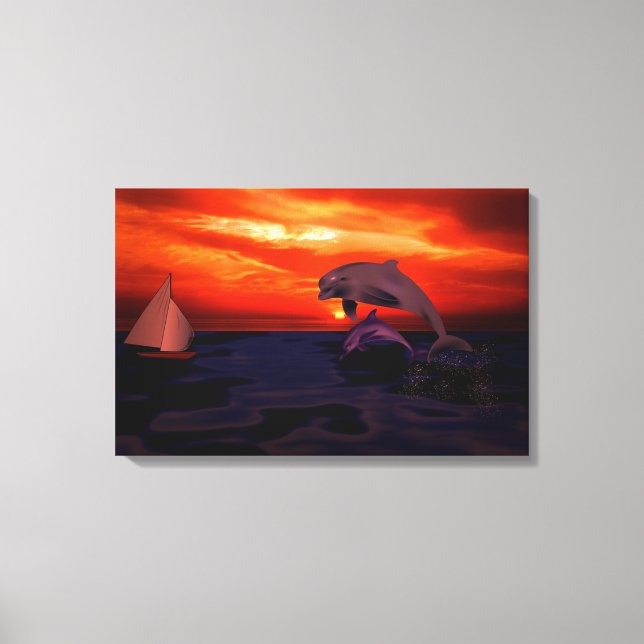 Dolphins Canvas Print (Front)