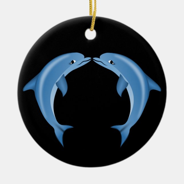 Dolphins Ceramic Ornament (Front)