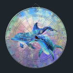 Dolphins Couple Dart Board<br><div class="desc">Couple Dolphin Dartboards - MIGNED Painting - Customizable</div>