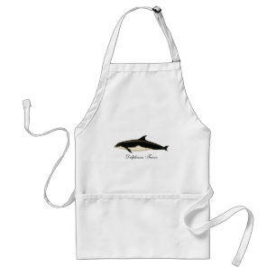 Dolphins Delphinus Tursio, Vintage Marine Animals Standard Apron