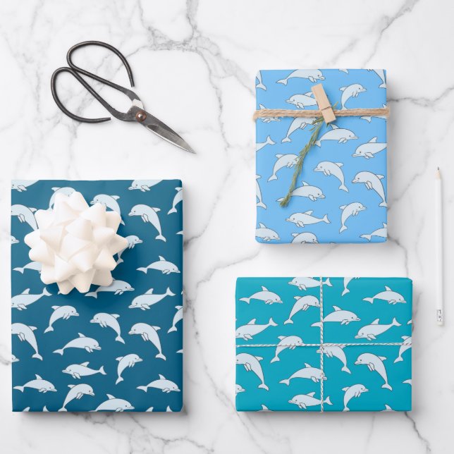 Dolphins Design Wrapping Paper (Front)