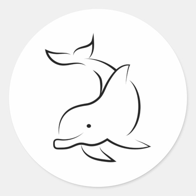 Dolphins Dolphin Sea Animal Ocean Water Gift Idea Classic Round Sticker (Front)