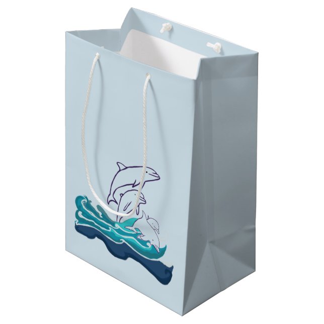 Dolphins Drawing Gift Bag (Front Angled)