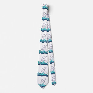 Dolphins drawing Tie