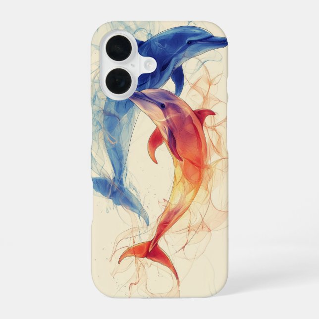 Dolphins Duality iPhone 16 Case (Back)
