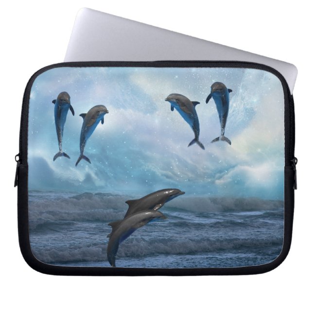 Dolphins fantasy laptop sleeve (Front)