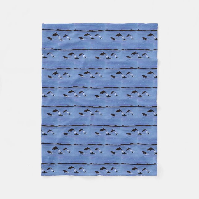 Dolphins Fleece Blanket (Front)