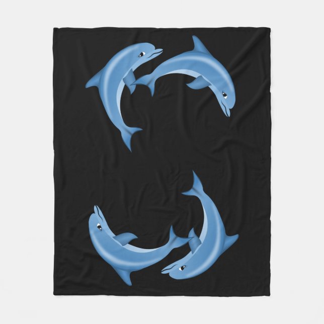 Dolphins Fleece Blanket (Front)