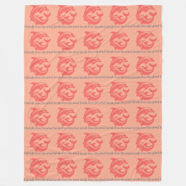 Dolphins Fleece Blanket (Front)