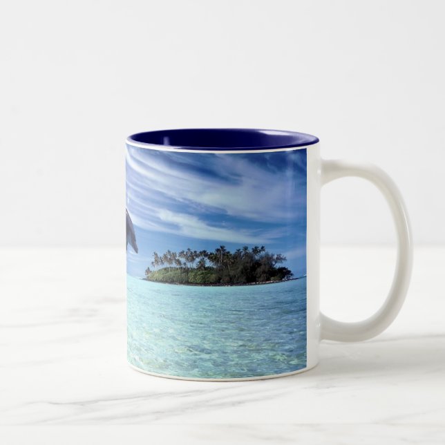 Dolphins Galore Two-Tone Coffee Mug (Right)