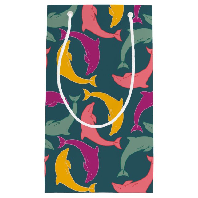 Dolphins Green Small Gift Bag (Front)