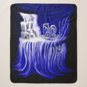 Dolphins , Hand of Times Sherpa Blanket