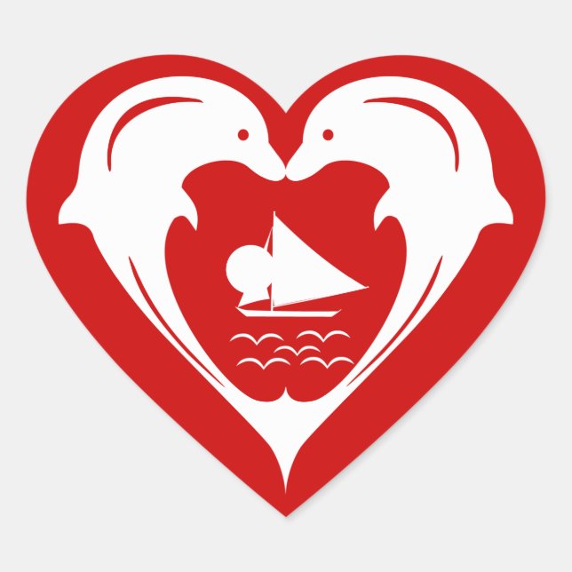 Dolphins Heart   Sticker (Front)