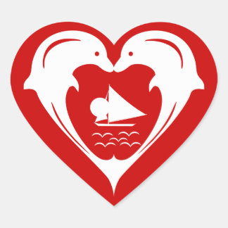 Dolphins Heart Sticker