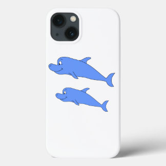 Dolphins in blue. iPhone 13 case