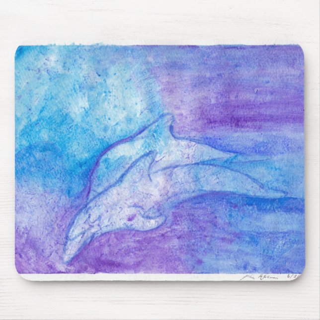 Dolphins In Blue Mouse Mat (Front)