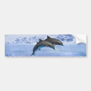 Dolphins in the clear blue sea bumper sticker