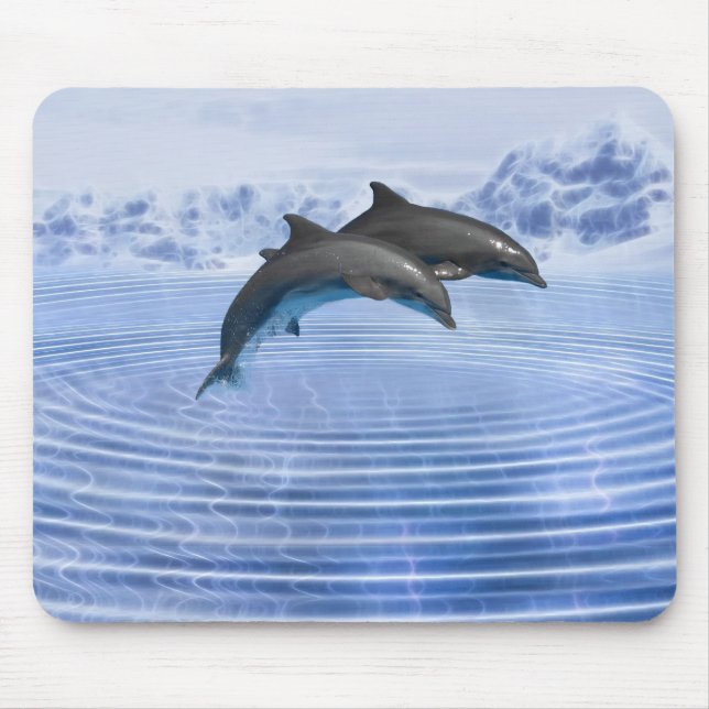 Dolphins in the clear blue sea mouse mat (Front)