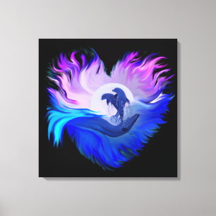 Dolphins in the Moonlight Canvas Print