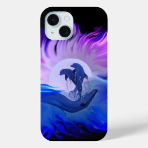Dolphins in the Moonlight iPhone 15 Case