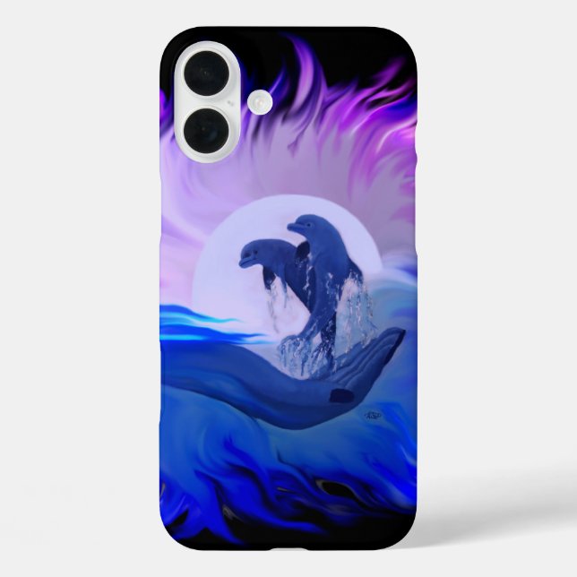 Dolphins in the Moonlight Case-Mate iPhone Case (Back)