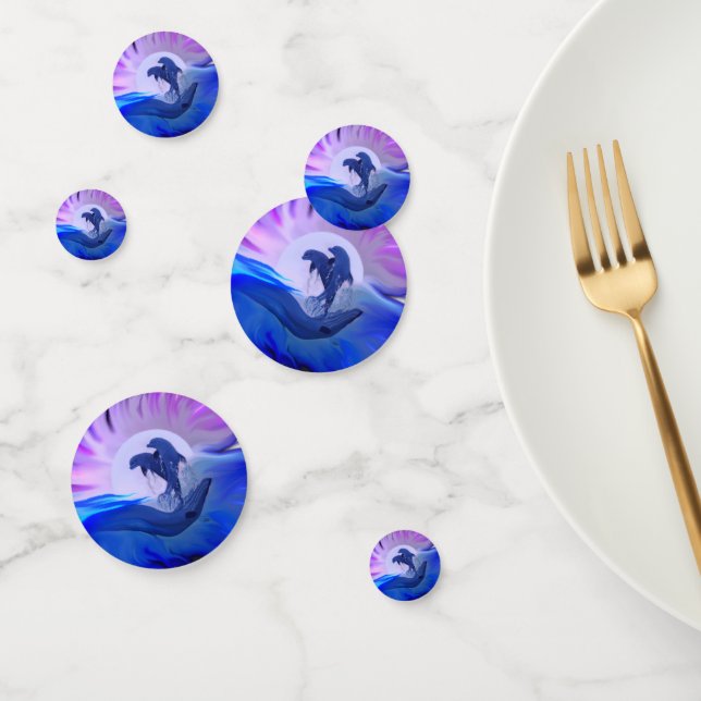 Dolphins in the Moonlight Confetti (Group)