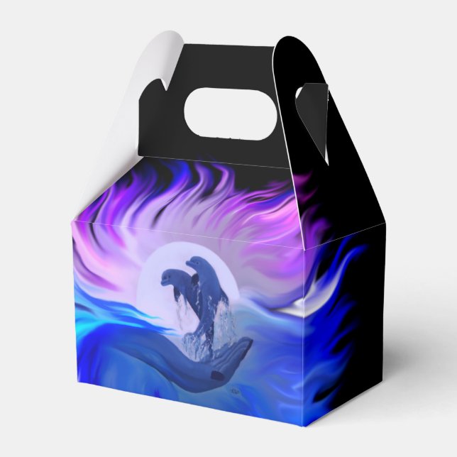 Dolphins in the Moonlight Favour Box (Front Side)