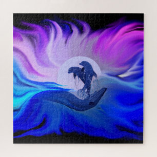 Dolphins in the Moonlight Jigsaw Puzzle