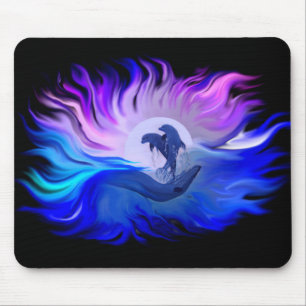 Dolphins in the Moonlight Mouse Mat