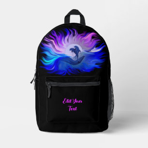 Dolphins in the Moonlight Printed Backpack